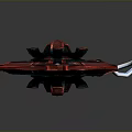 Red Decorative Sword With Intricate Hilt Shiny Blade And Blue Accents