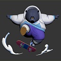 Modern Bear Big Bear Little Bear Skateboard Bear 3d model