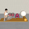 Sports Equipment With Yoga Mat Dumbbells Exercise Ball Foam Roller For Home Yoga Workouts