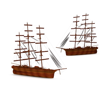 Modern Sailing Wooden Sailing 3d model