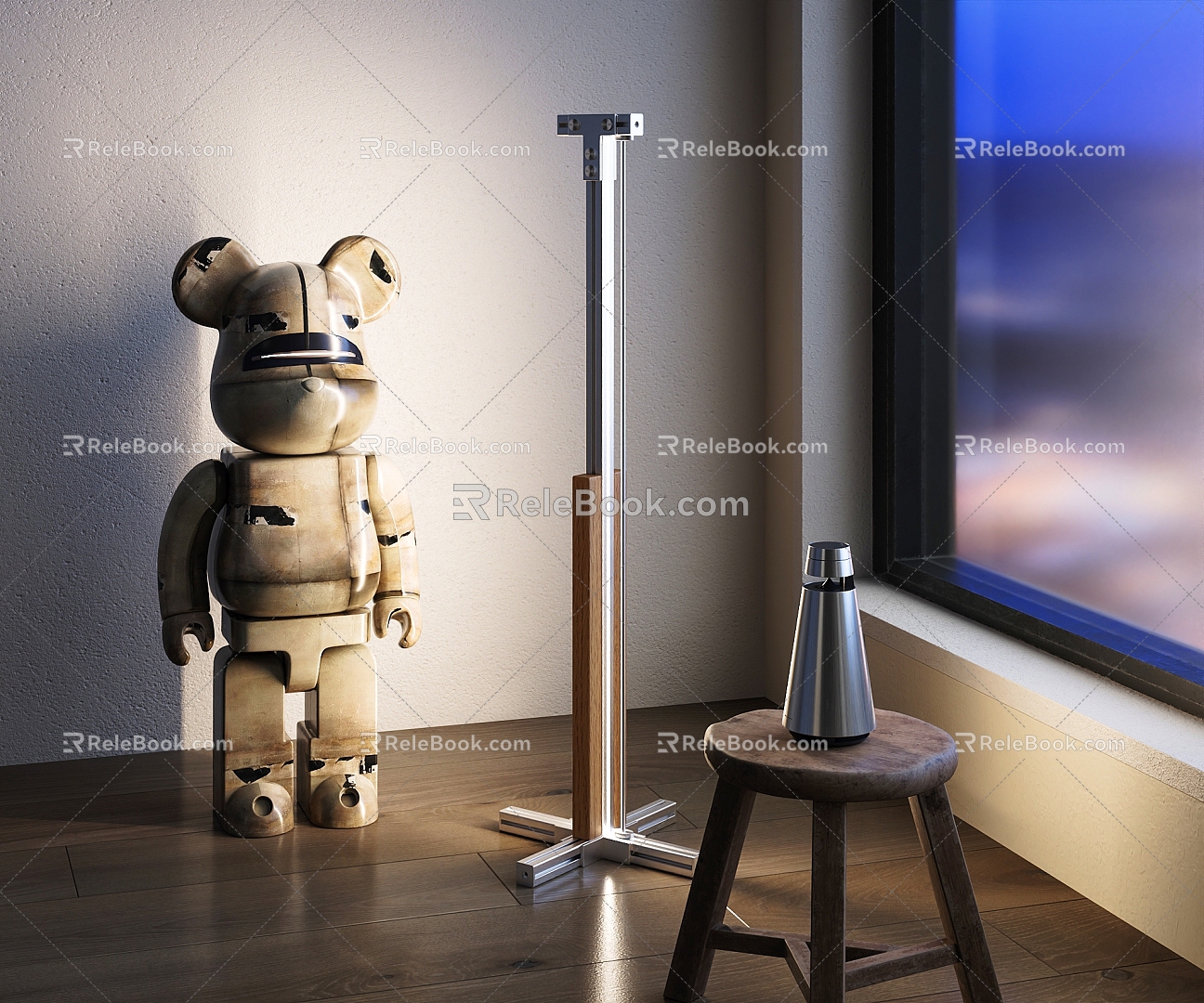 Middle Ancient Floor Lamp Floor Lamp Middle Ancient Style Metal Floor Lamp 3d model