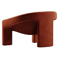 Modern Minimalist Light Brown Armchair With Curved Arms Square Legs And Round Pillow