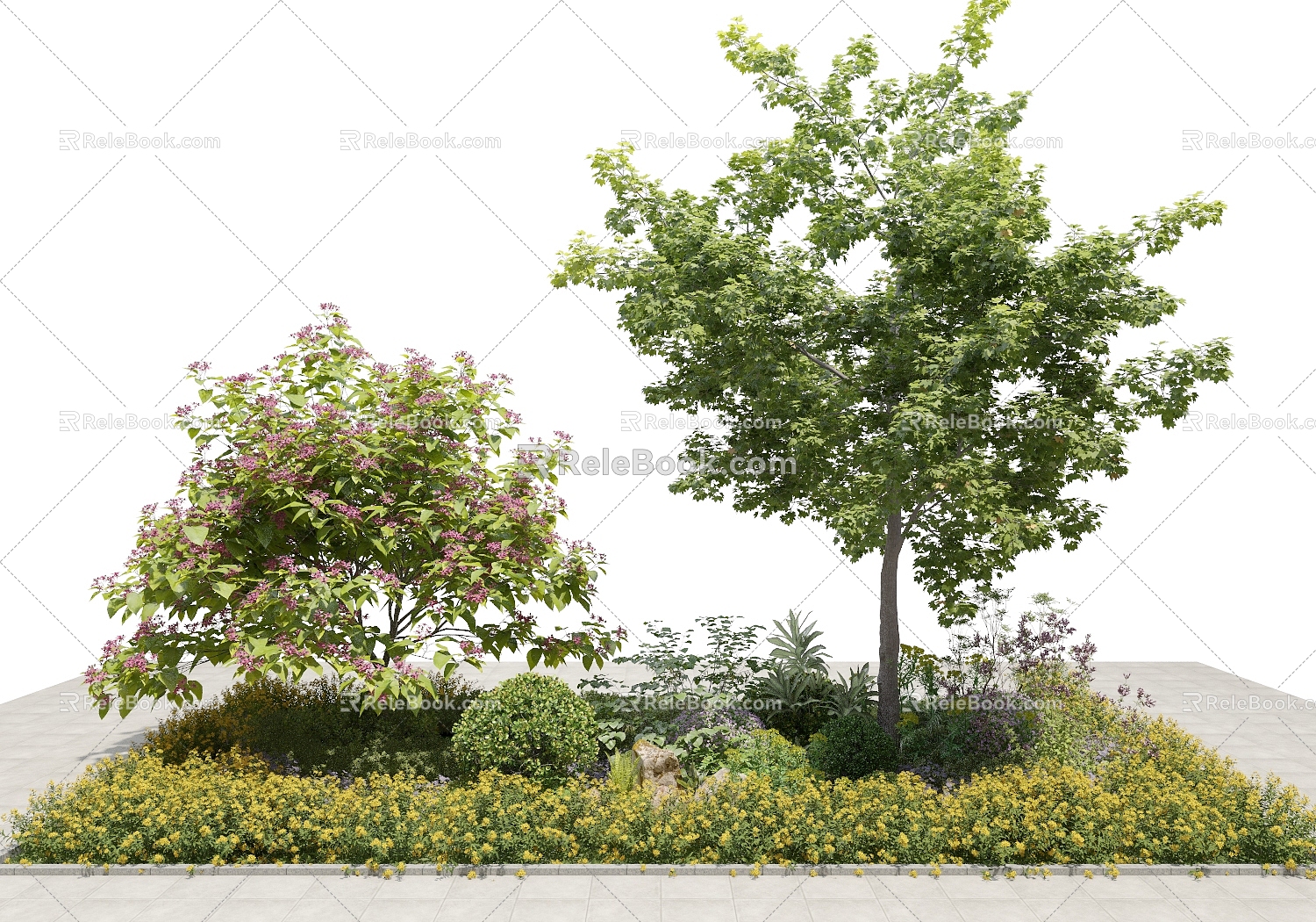 Modern plant outdoor plant greening landscape 3d model