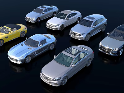 mercedes car maybach mercedes c a class glc c-class sls benz 3d model