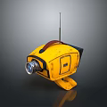 Yellow Vintage Portable Computer With Antenna Lens And Carrying Handle
