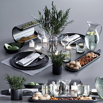 Modern Tableware Combination 3d model