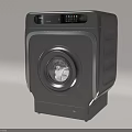 Modern Gray Front Loading Washing Machine With Circular Door And Smart Control Panel 3d model