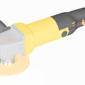 Electric Industrial Angle Grinder With Yellow Black Body And Grinding Wheel For Metalworking