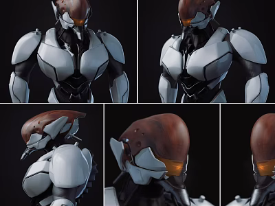 Industrial Equipment Mechanical Humanoid With Detailed Armor Design And Multiple Angles 3d model