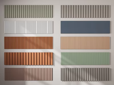 Modern Wall Paneling with Various Colors and Striped Designs for Interior Decoration 3d model