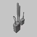 Two Black Tactical Weapon Communication Devices With Antennas And Durable Build 3d model