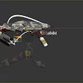 Turret Turntable Railgun Sci-fi Tower Defense Game Tower Defense Sci-fi Turret Game Turret Game Battery 3d model