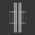 Railroad Tracks Crossing with Steel Rails and Gravel Bed at Railway Junction