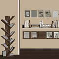 Modern Wooden Glass Display Shelving Units Slant Floor and Wall Mounted for Books