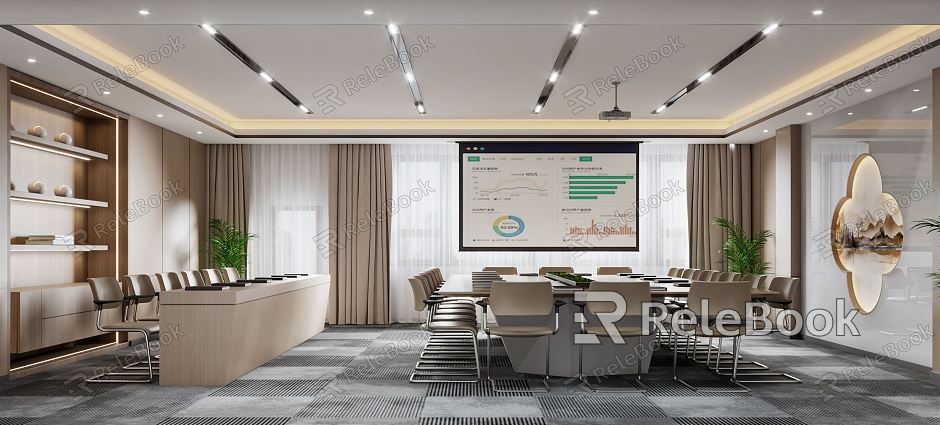 Modern Meeting Room Meeting Table and Chair model