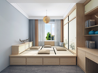 New Chinese Tatami Bedroom model