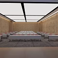 Modern Conference Room Interior Design With Large Screen And Neat Table Arrangement