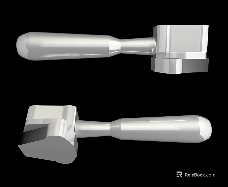 Chrome Plated Hardware Tools Hammer With Metal Handle And Different Head Shapes 3d model 