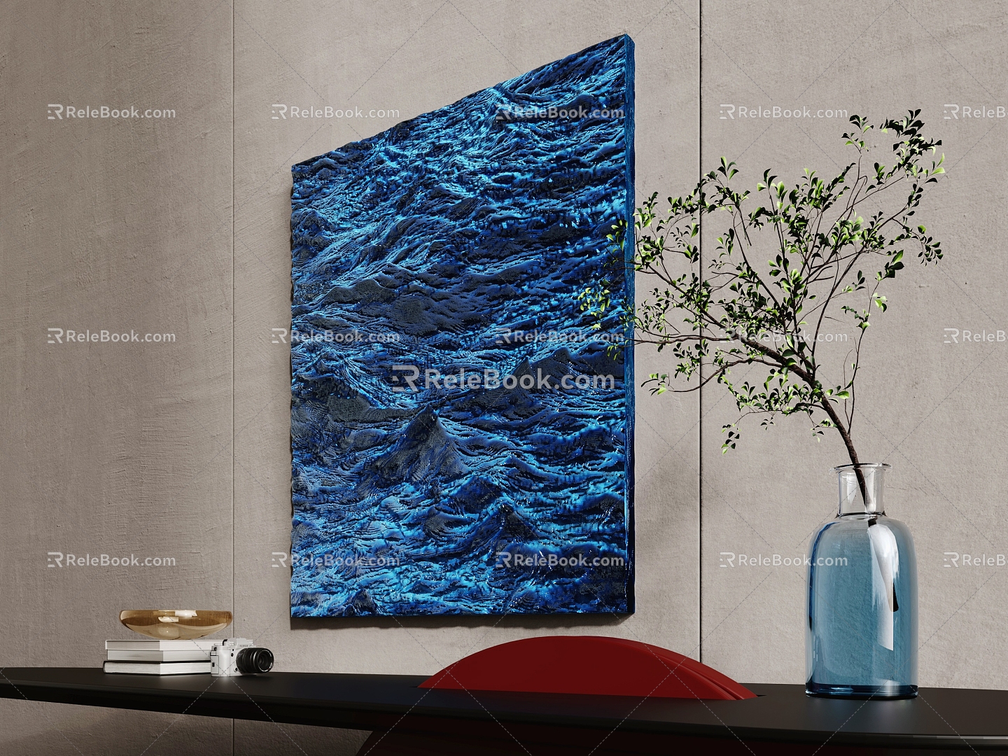 Decorative Painting Art Hanging Painting Three-dimensional Painting Wall Decoration Pendant Jewelry Combination Ocean Hanging Painting 3d model