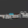 Futuristic Space Exploration Vessel With Metallic Structure Engine Modules And Antenna Arrays