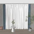 Modern Curtain Fabric Window Screen Curtain 3d model