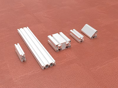 Aluminum Profiles Hardware Tools in Various Sizes and Shapes for Industrial Framing 3d model
