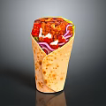Delicious Grilled Chicken Wrap With Fresh Vegetables And Creamy Sauce