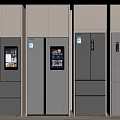 Stainless Steel Refrigerators and Freezers with Multiple Styles and Digital Display Features 3d model