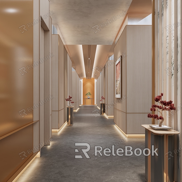 Light Luxury Away Hotel Corridor model