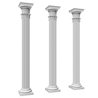 European Roman column Gypsum Roman column 3d model