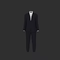 Classic Black Formal Suit With White Shirt And Matching Tie Outfit