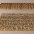 Traditional Natural Thatch Sunshade Design With Hanging Fringe For Outdoor Use