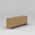 Tech Exhibition Hall Display Featuring Modern Wooden Drawer Cabinet With Sleek Design