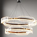 Modern Circular Multi layered Chandelier With Metallic Frame Transparent Elements And LED Lighting 3d model