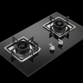FOTILE Double Burner Gas Stove With Black Surface And Control Knobs For Modern Kitchen