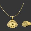 Gold Jewelry Set With Intricate Pendant Necklace And Detailed Ring Design