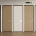Poliform Modern Hinged Doors In Various Colors With Wooden Floor Interior 3d model