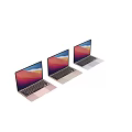 Portable Modern Silver Laptop With Colorful Gradient Screen And Black Keyboard
