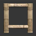 Natural Wooden Stool With Simple Design Striped Seat And Sturdy Legs