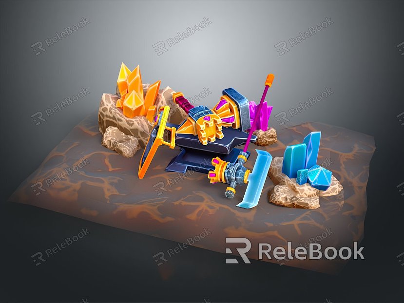 Hammer Warhammer Cartoon Hammer Magic Hammer Thor's Hammer Ancient Weapons Cold Weapons Medieval Items model