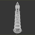 Detailed Classic Stone Tower Featuring Tiered Cylindrical Structure And Conical Top