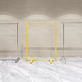 Modern Display Racks With Metal Frames Different Colors On Marble Floor And Light Wall 3d model