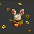 Modern Cartoon Characters New Year Rabbit Fu Rabbit Money Rabbit 3d model