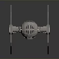 Detailed TIE Fighter Scale Model With Angular Wings And Metallic Engine Parts