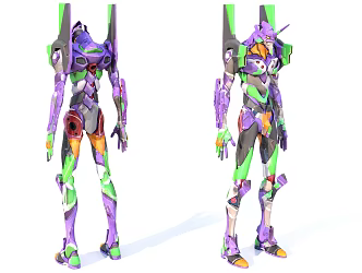 EVA initial number machine sci-fi warrior 3d model