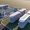 Modern Architectural Complex With Green Roof And Curved Design Features