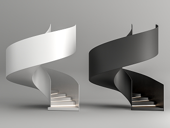 modern revolving staircase 3d model