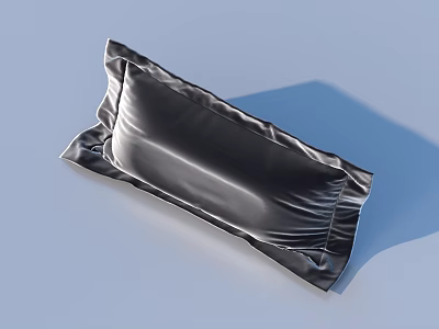 Sleek Black Throw Pillow With Smooth Surface For Modern Home Decor 3d model
