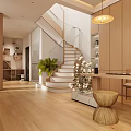 Minimalist Living Room Interior Design With Wooden Coffee Tables Wicker Chair And Natural Light