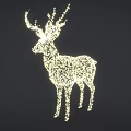 Garden Ornament Deer Shape Illuminated With Sparkling Light Dots For Outdoor Garden Decoration